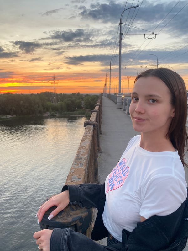 Sunset on the Volga, bridge views and river traffic
