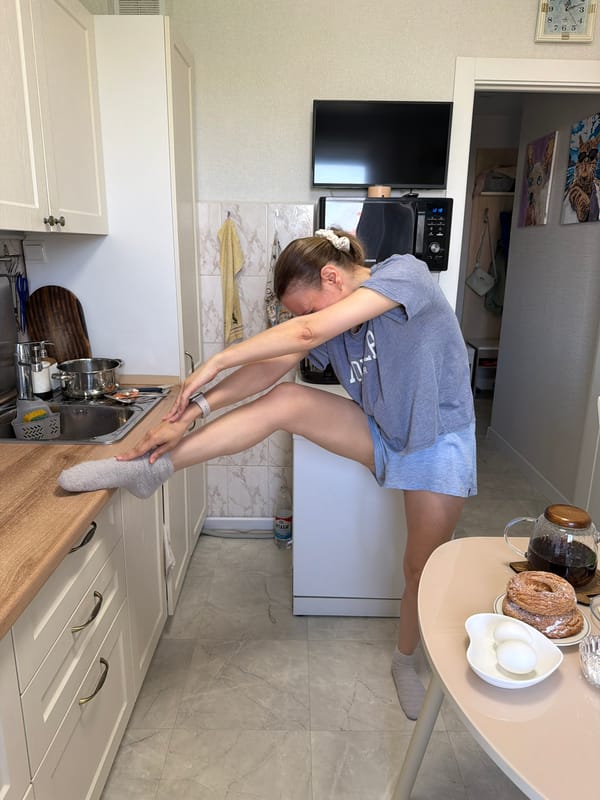 Morning domestic moments captured in Izhevsk kitchen
