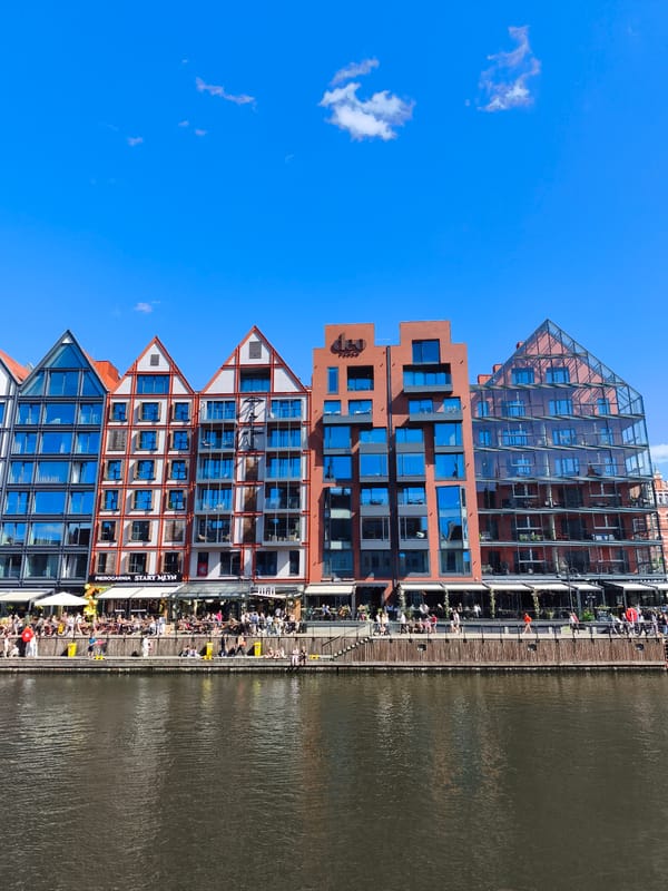 Gdańsk waterfront on a sunny summer afternoon