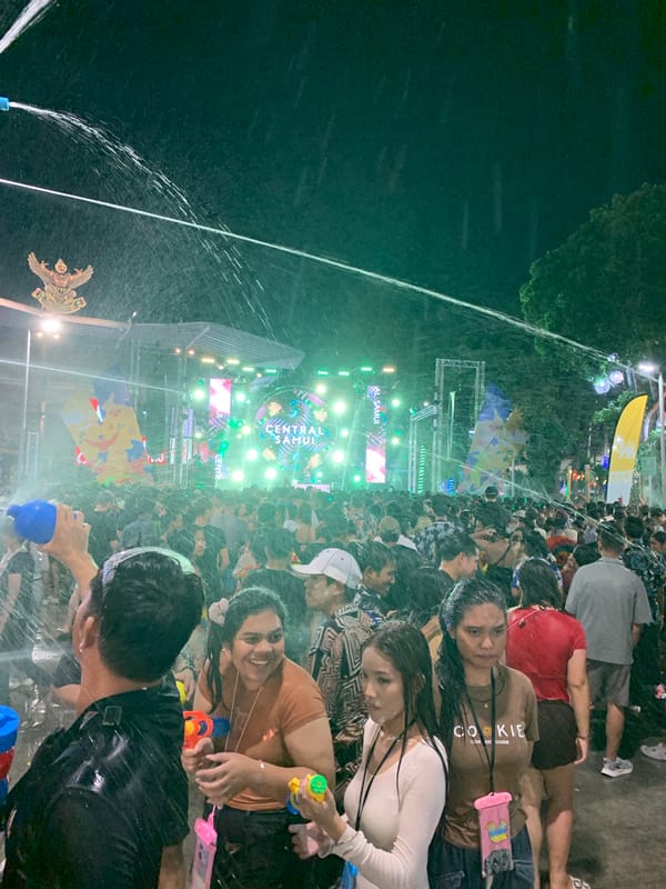 Songkran Festival Draws Large Crowd in Baan Chaweng Thailand