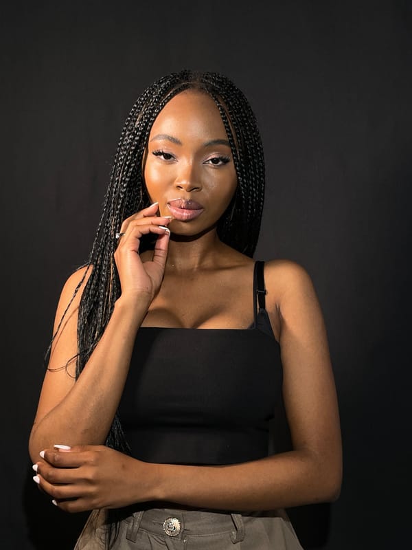 Studio photography session captures model in multiple poses