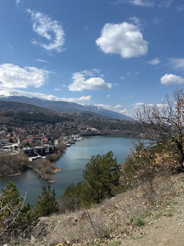Hiking and scenic photography at Pancharevo Lake overlooks