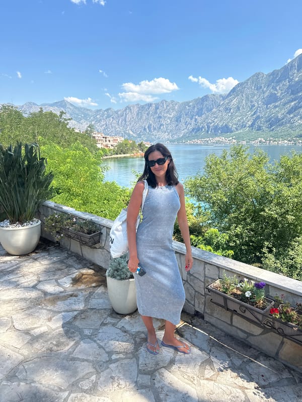 Bayside terrace moment on the Montenegrin coast
