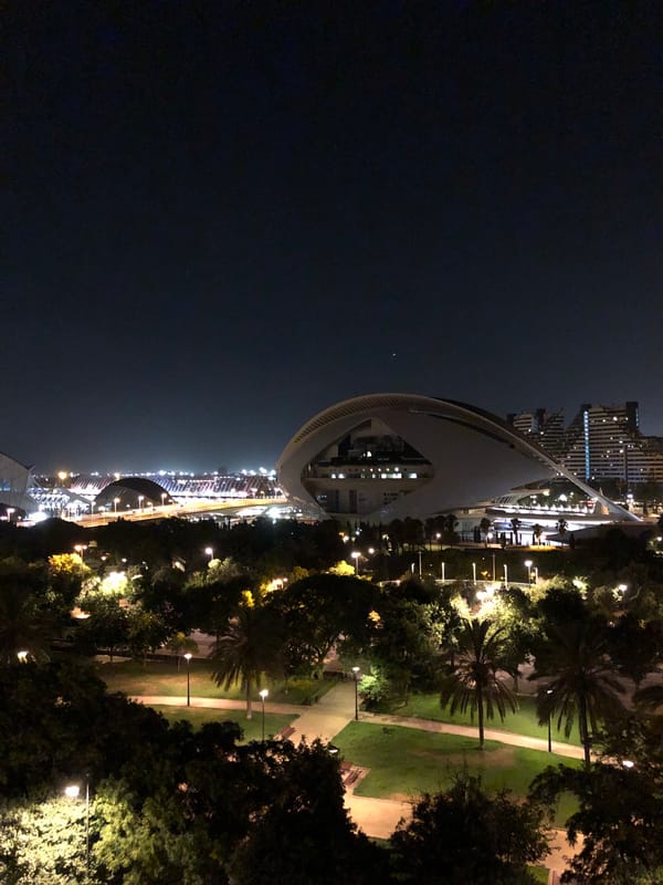 City of Arts and Sciences lit up on a Valencia night