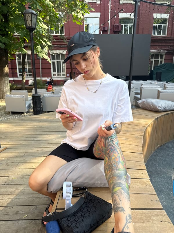 Hanging out near a Moscow fountain on a hot summer afternoon