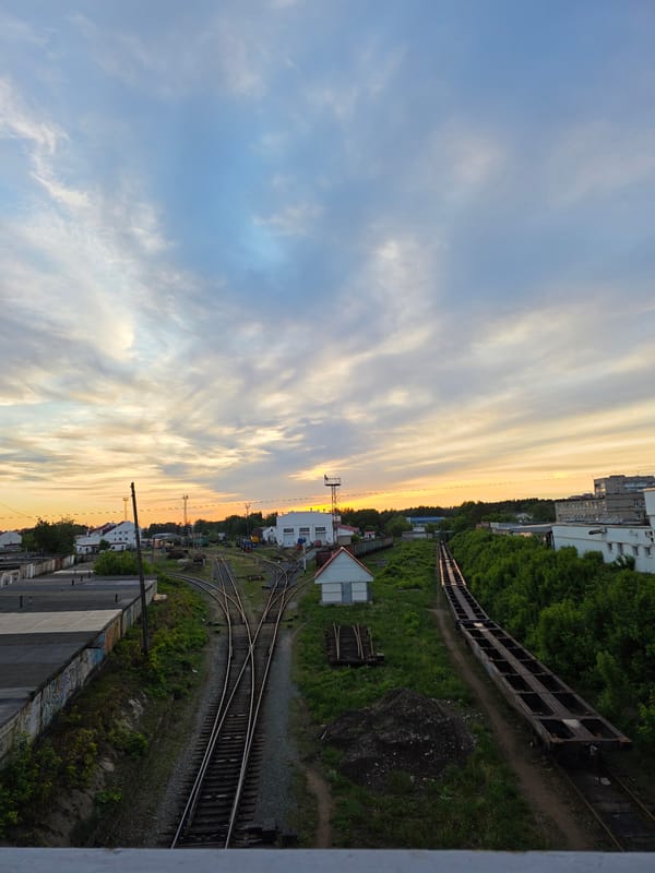 Sunset scenes captured across Chaikovsky, Russia during evening commute