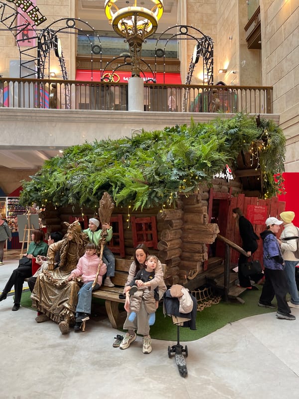 Moscow shoppers explore themed displays at Central Children's Store