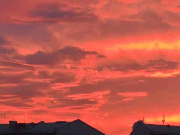 Striking sunset over Taldykorgan captured from multiple angles