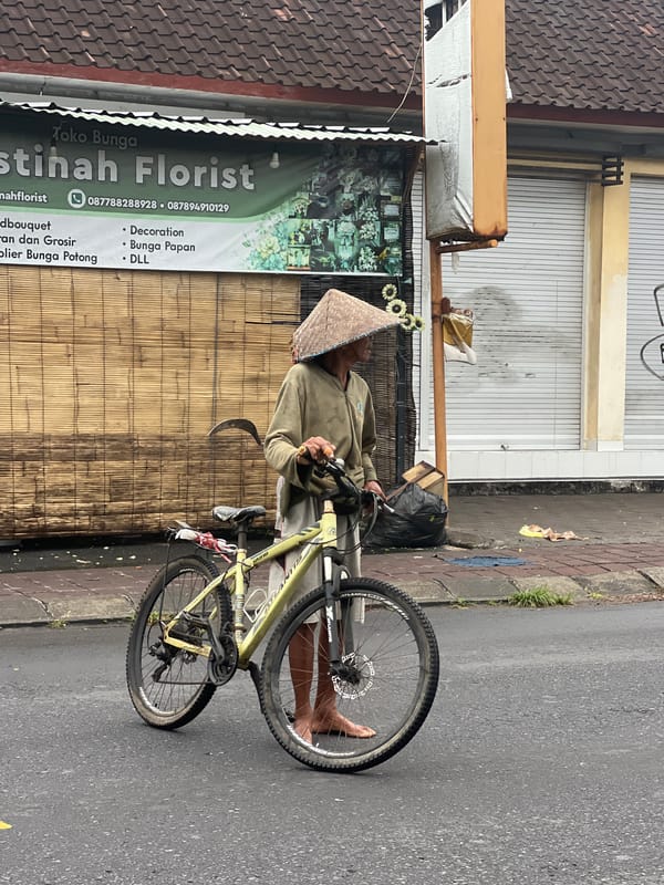 Evening street life captured in Sukawati, Indonesia
