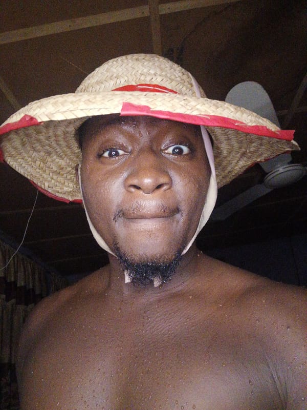 Straw hat selfie session with playful angles and props
