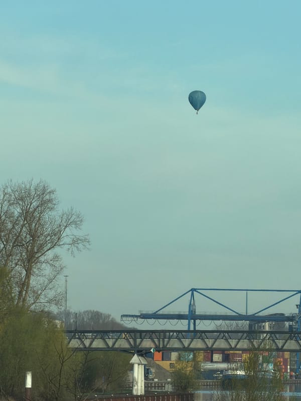 Hot air balloon spotted over Veghel, Netherlands morning sky