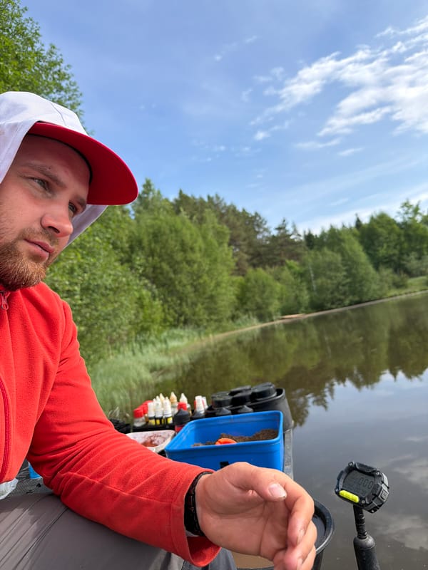 Early morning fishing session documented near Prikamskii pond