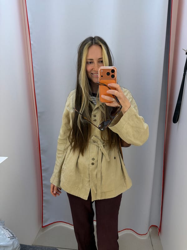Woman takes fitting room selfie in Kamyshin, Russia