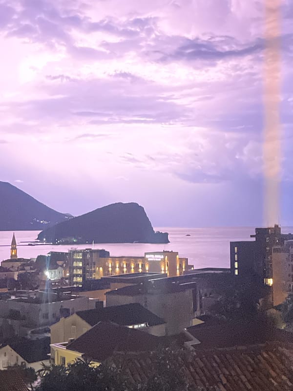 Lightning Storm Captivates Observers Across Budva, Montenegro