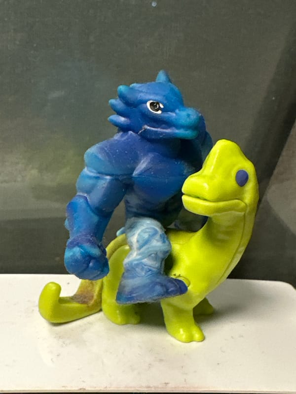 Colorful toy figures spotted by witness