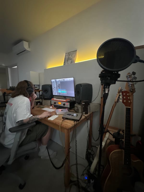 Working a recording session at a home studio in Lyubertsy