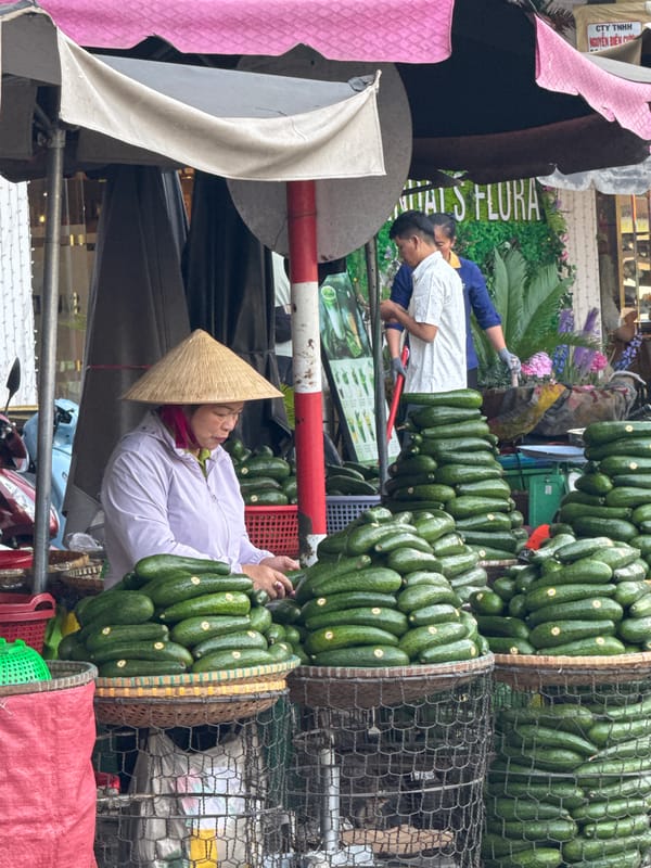 Late-night market activity continues in Da Lat, Vietnam