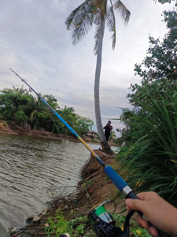 Riverside fishing session with nature close-ups, Lhokseumawe