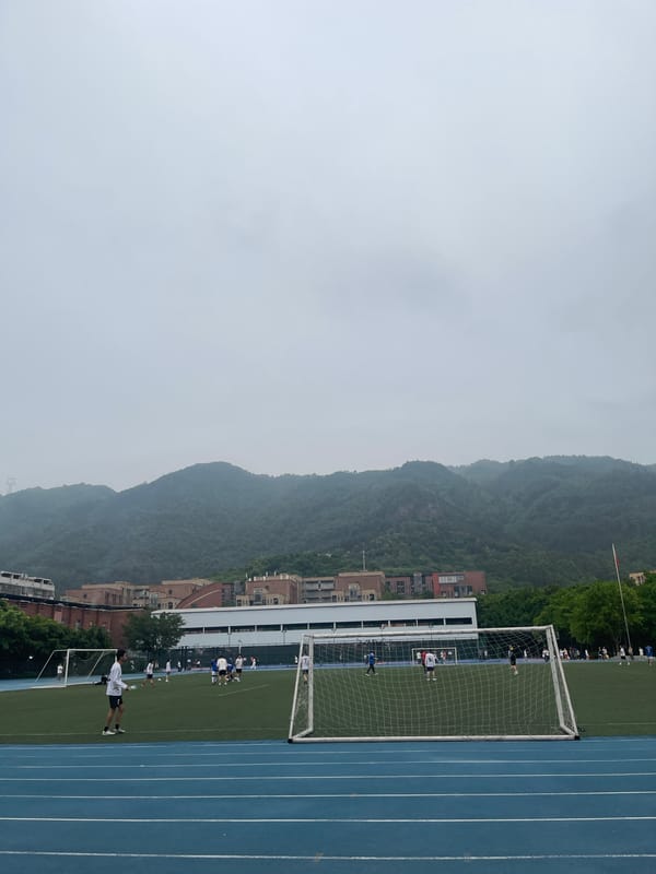 Soccer match underway at Bishan sports complex, China