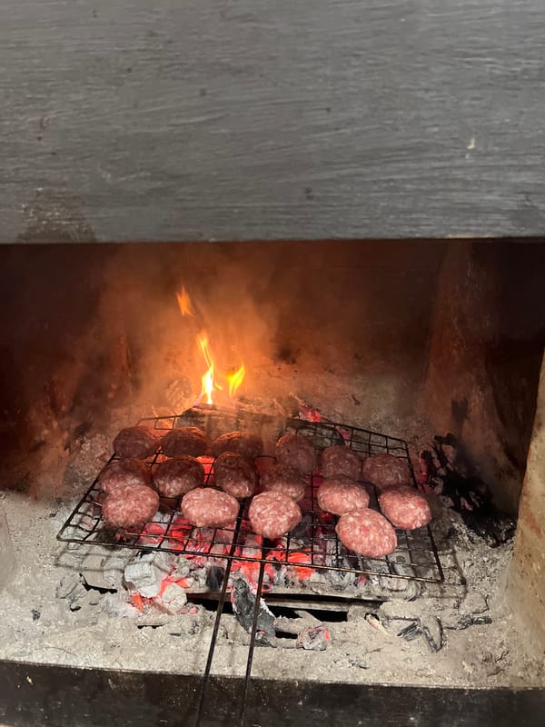 Homemade grilled meat patties with cheese prepared in Varshilo