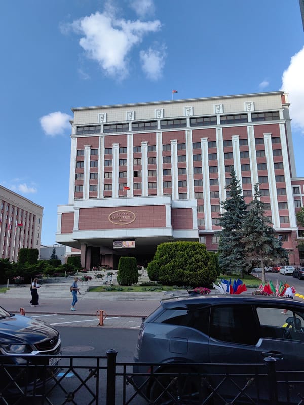 Minsk's 'Dandelion' sculpture outside the President Hotel