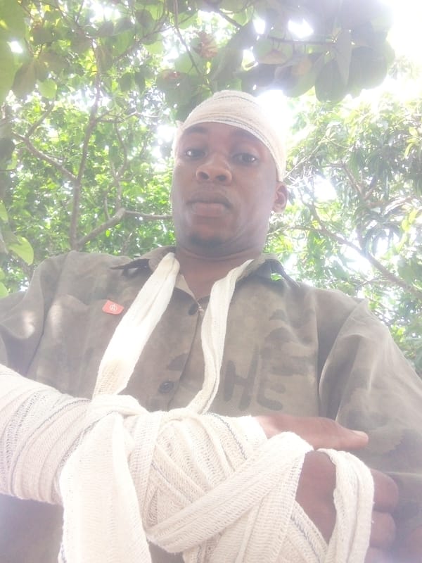 Injured individuals receive care during outdoor gathering with families