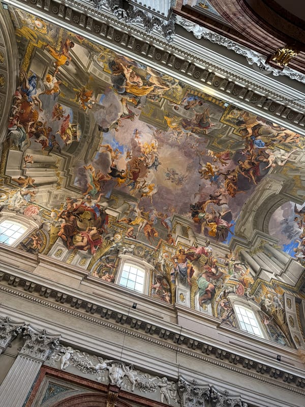 Baroque ceiling fresco documented at Rome's Sant'Ignazio church