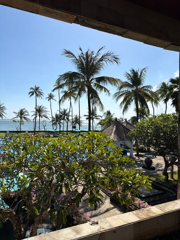 Morning hotel visit documented in Kuta, Indonesia