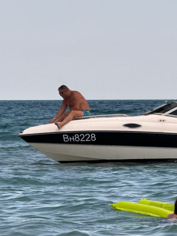 Boating and parasailing off the Black Sea coast at Kranevo