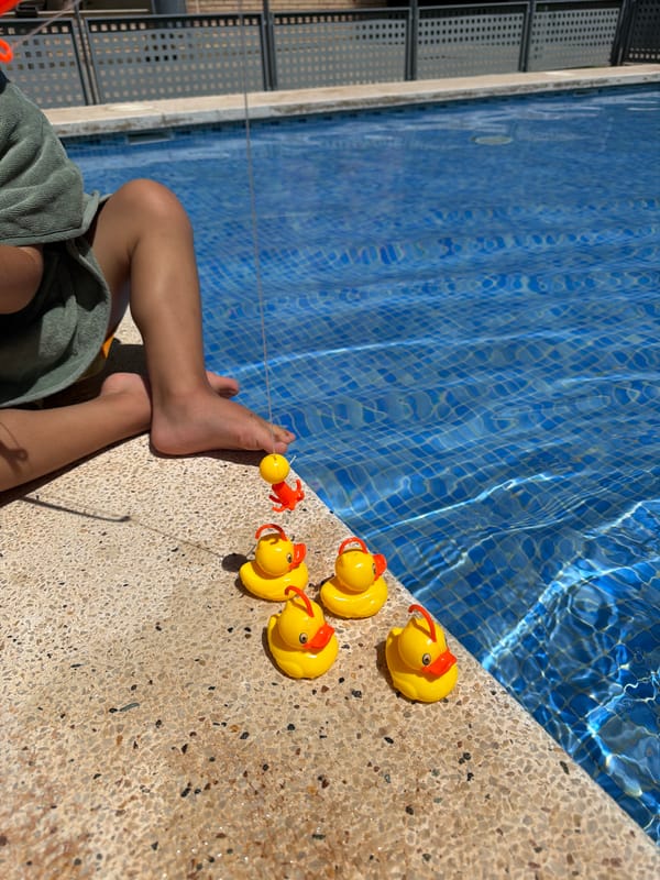 Family enjoys summer pool day in Valencia