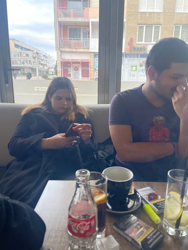 Morning café gathering in Kavarna, Bulgaria