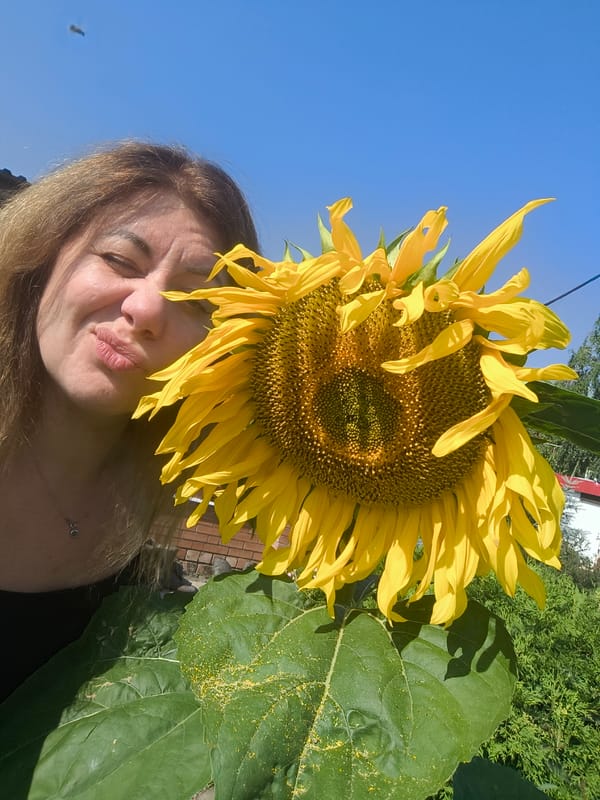 Sunflower, milk cans, and a deer skull — eclectic still lifes
