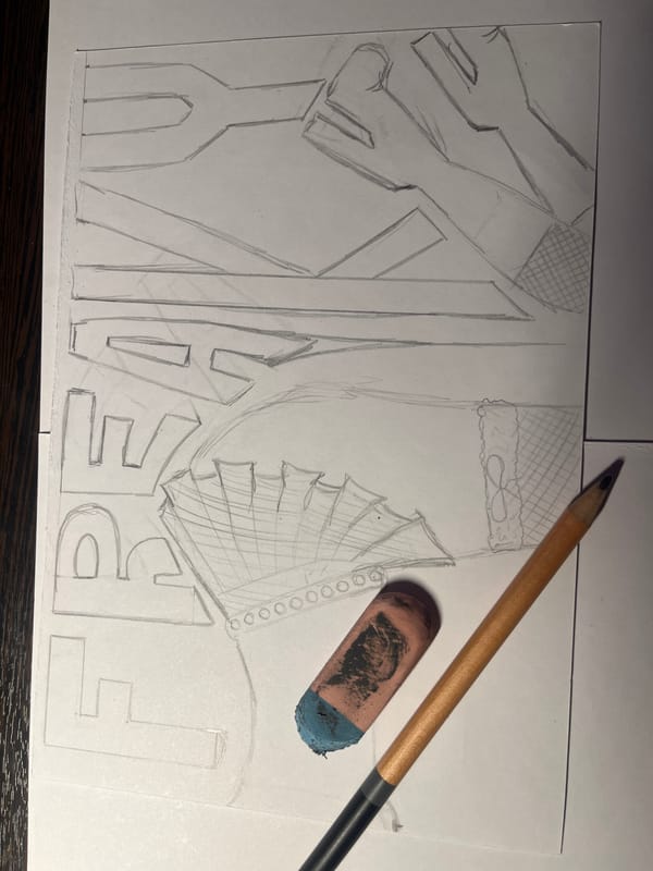 Artist documents sketches and dinner in Saint Petersburg evening