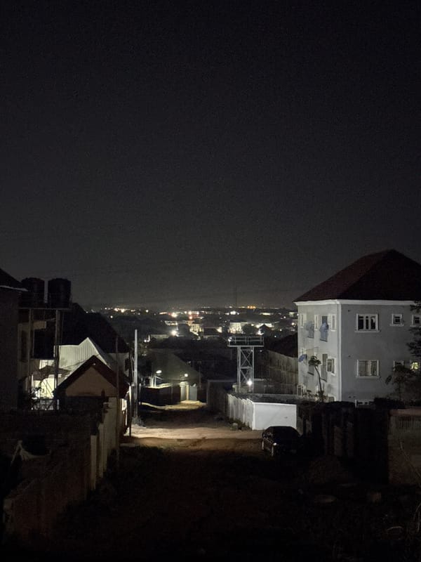Nighttime residential scenes documented in Dutsen Alhaji, Nigeria