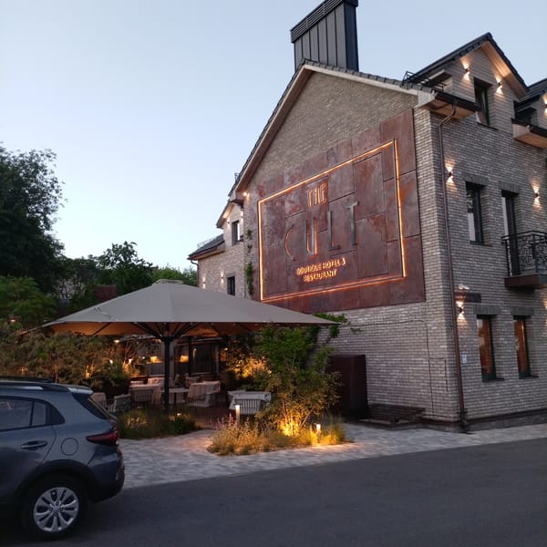 Evening view captured of Cult Boutique Hotel exterior
