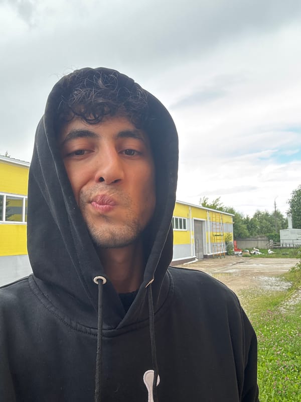 Rainy morning selfie session, indoors and briefly outside