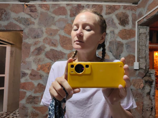 Woman takes selfies in multiple rooms in Vietnamese village
