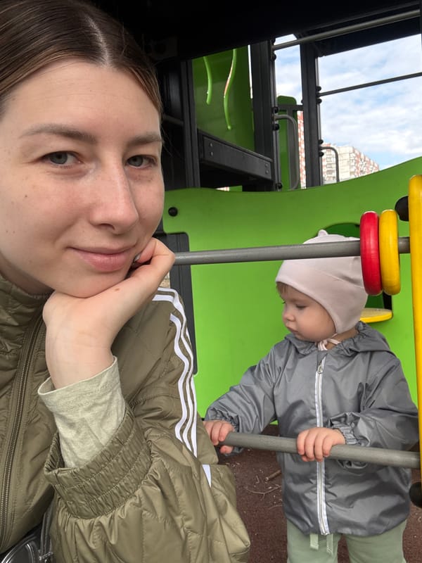 Family playground outing documented in Moscow