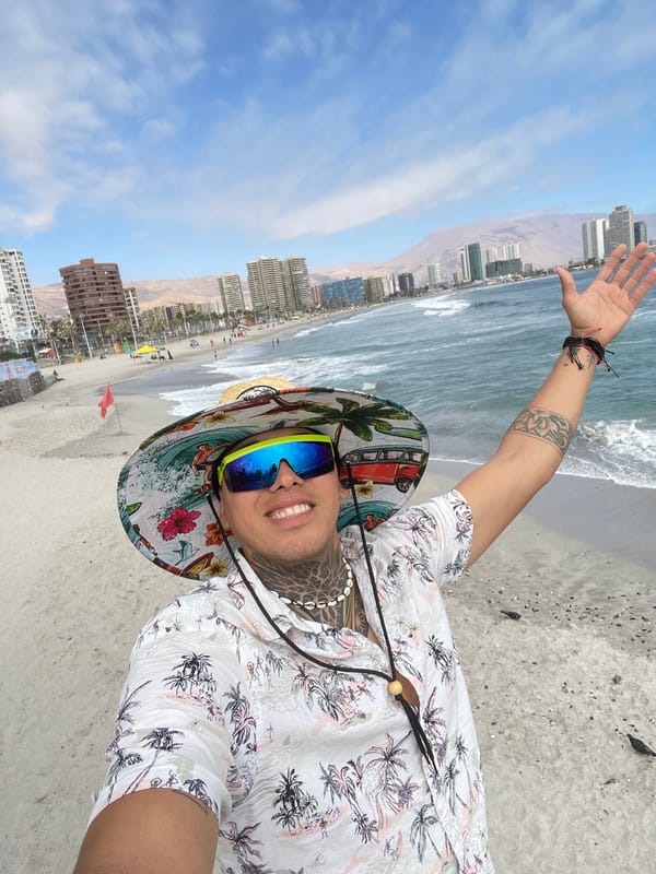 Beachgoers enjoy ordinary afternoon at Iquique, Chile coast