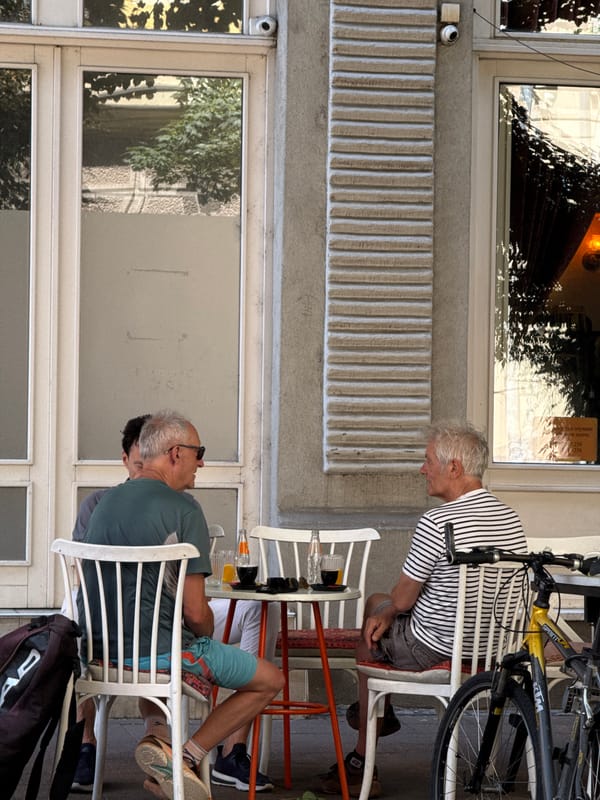 Morning street life documented across Belgrade cafes and sidewalks