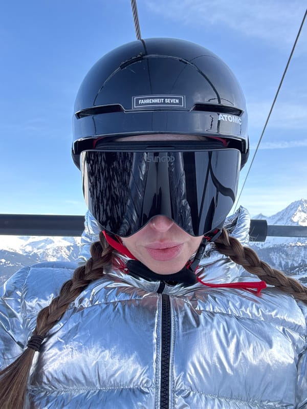 Skier photographed in branded gear at Courchevel resort