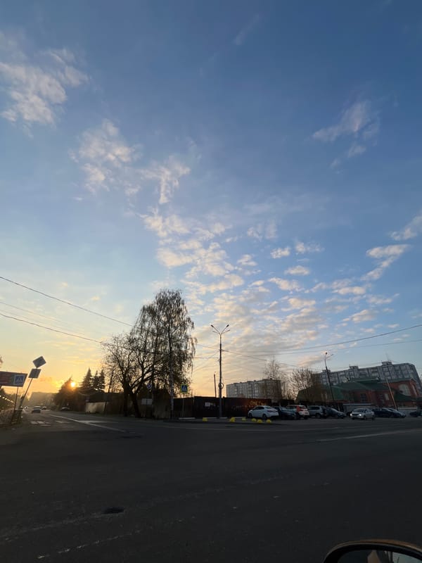 Dawn light captured on Klin streets during early morning