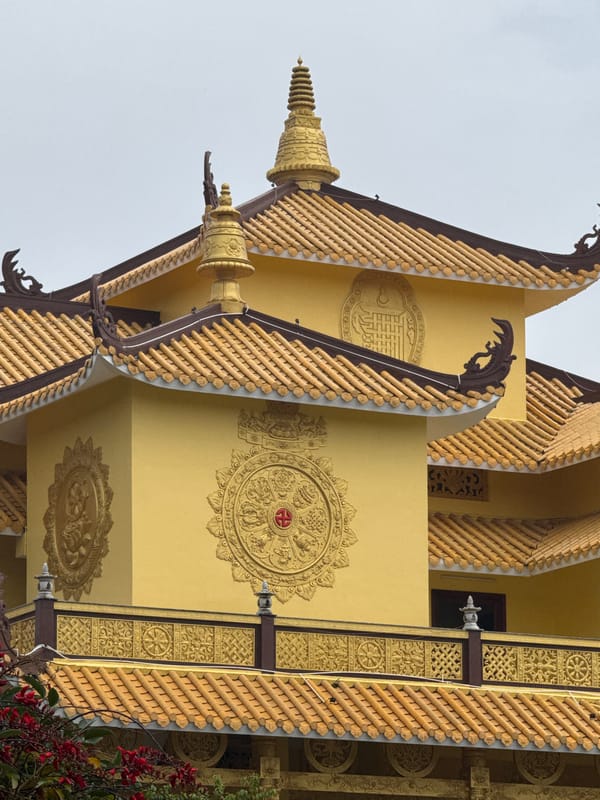 Buddhist temple and modern villas documented in Da Lat