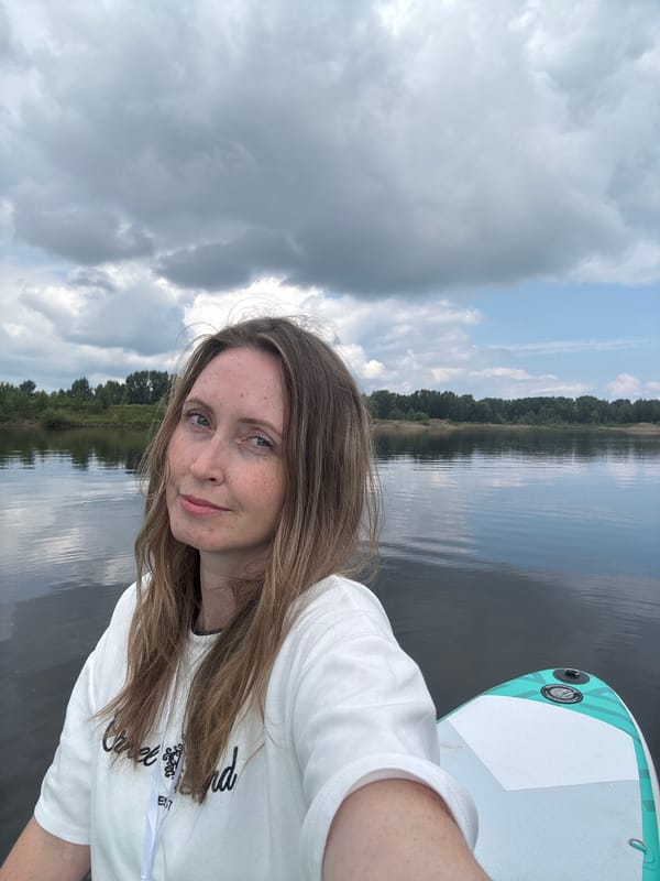 Paddleboarding and riverside camping on a quiet Russian river