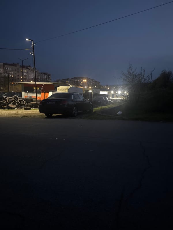 Evening scenes captured in Montana, Bulgaria show urban and rural nighttime views