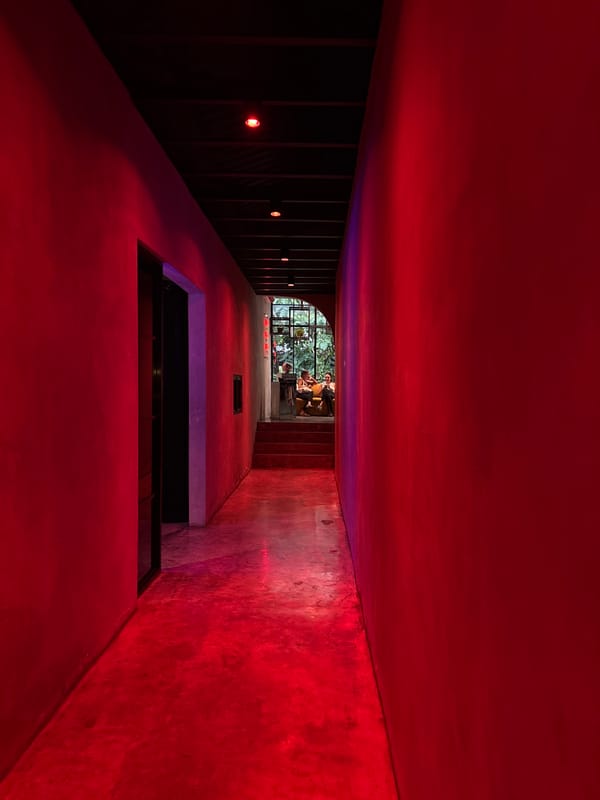 Evening documentation of illuminated venues in North Kuta