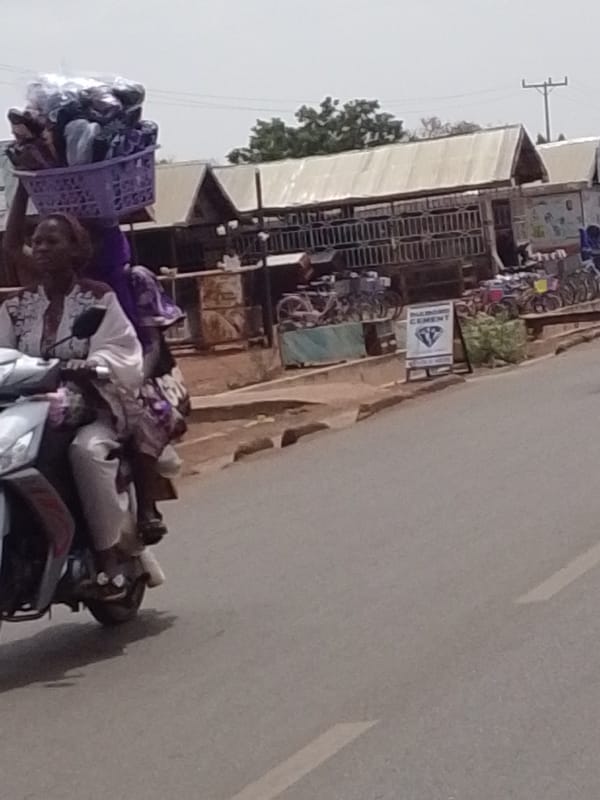 Motorcycles carrying passengers and goods observed in Tamale, Ghana