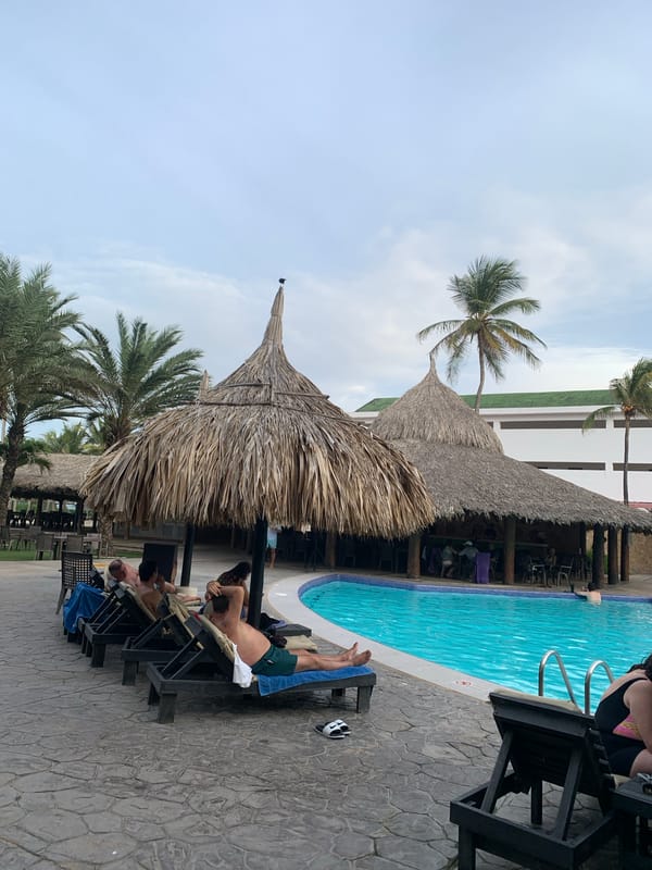 Poolside resort life in El Tirano, Venezuela