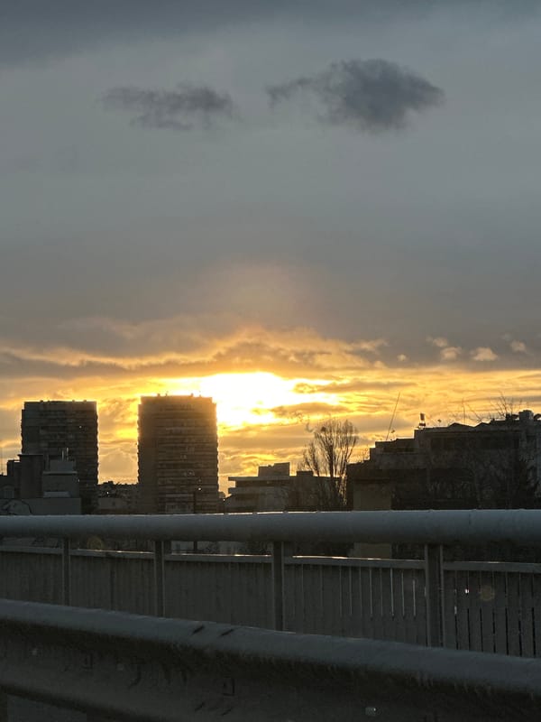 Sunset views and grocery shopping captured in Sofia