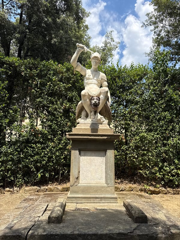 Wandering Florence's Boboli Gardens among classical sculptures